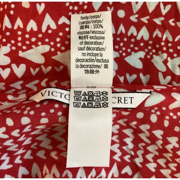 Victoria Secret Hearts Kimono Cover-up Red/White One Size - Picture 8 of 8